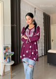 Ina Short Modal Chikankari Kurta Top