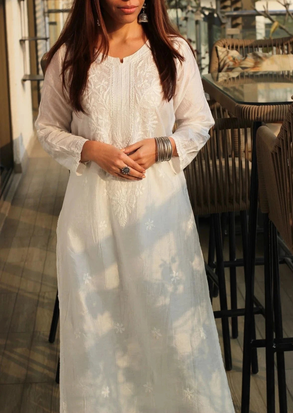 AstarQala - Bakheera Chanderi Chikankari Kurta & Kurta Set For Women - - chanderi-silk-white-handwork-chikankari-coord-set-592813