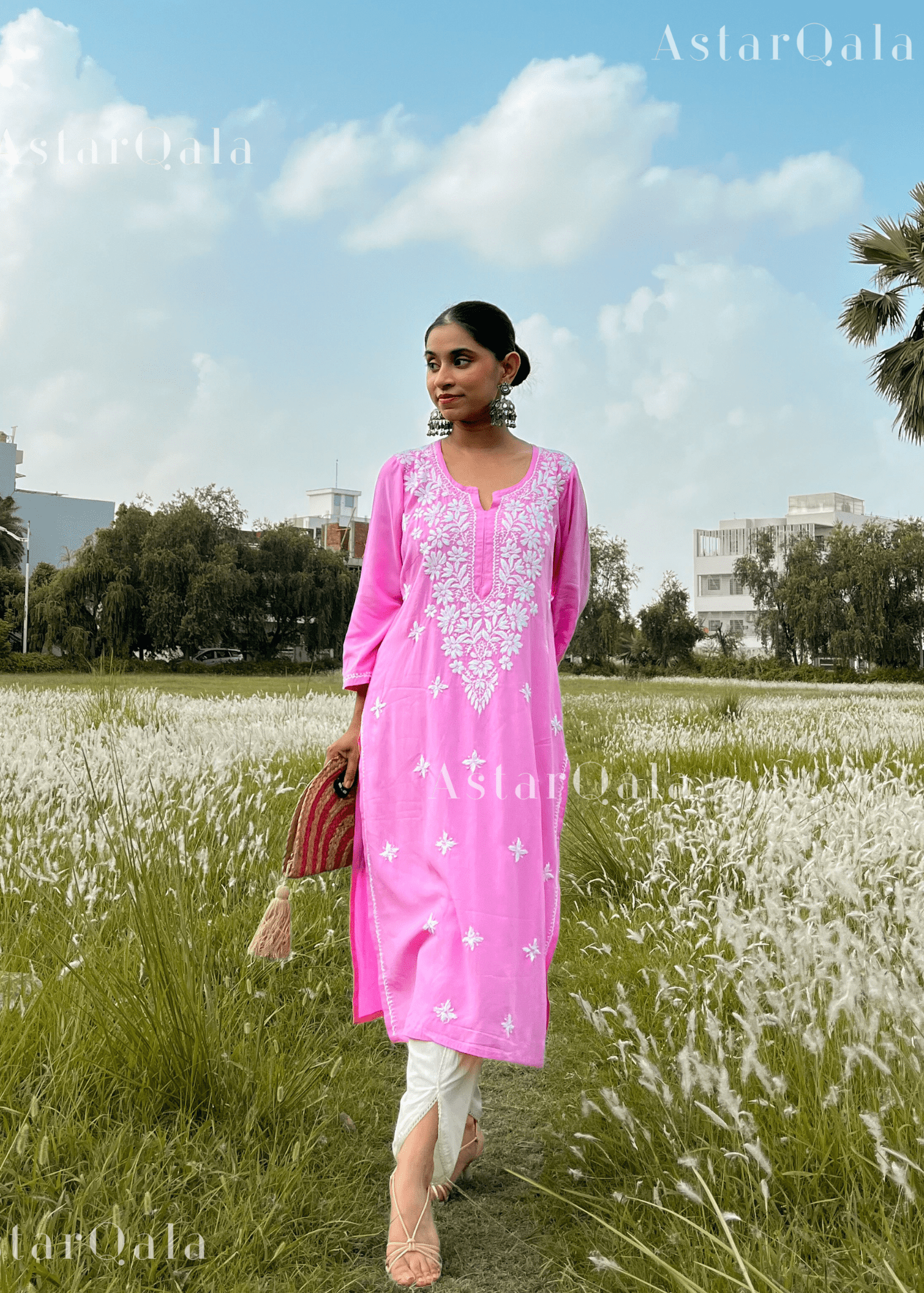 AstarQala - Sehar Rayon Straight Chikankari Kurta For Women - - sehar-rayon-straight-chikankari-kurta-astarqala-42421544714530