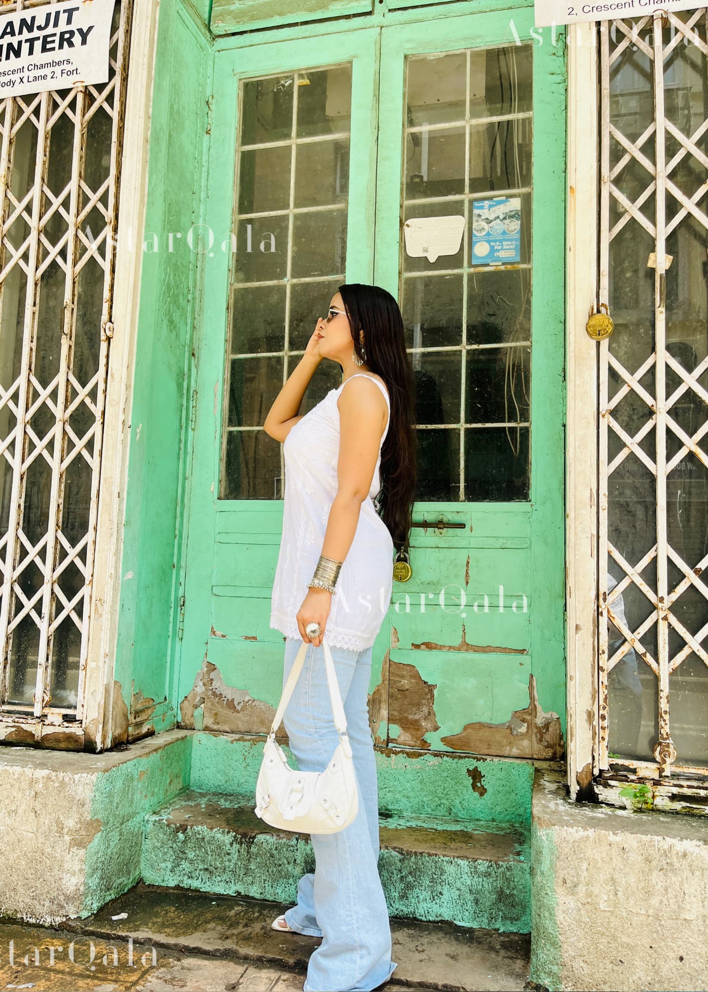 AstarQala - Simran Cotton Chikankari Sleeveless Kurta Top For Women - - simran-cotton-chikankari-sleeveless-kurta-top-astarqala-42455763583266